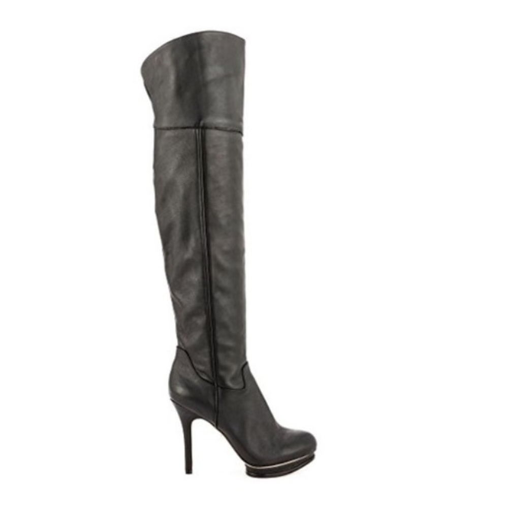 All Leather Black Over-The -Knee BCBG Boots